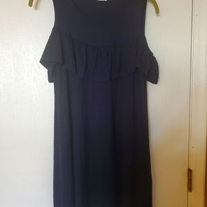 *HUGE SALE** Navy tank dress with ruffle at top